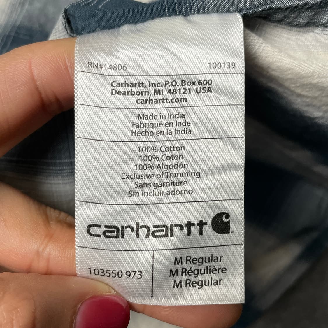 CARHARTT 칼하트 블루 체크 다운버튼 반팔 워크 셔츠 A00989 상품이미지10
