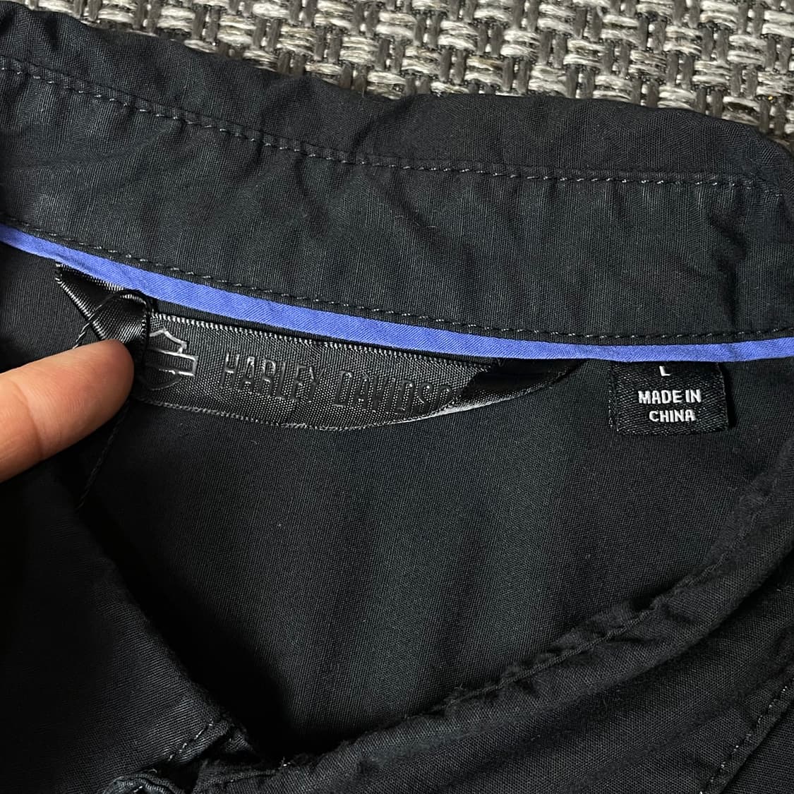 할리데이비슨 블랙 코튼 원포켓 메쉬 반팔 셔츠 L 상품이미지4