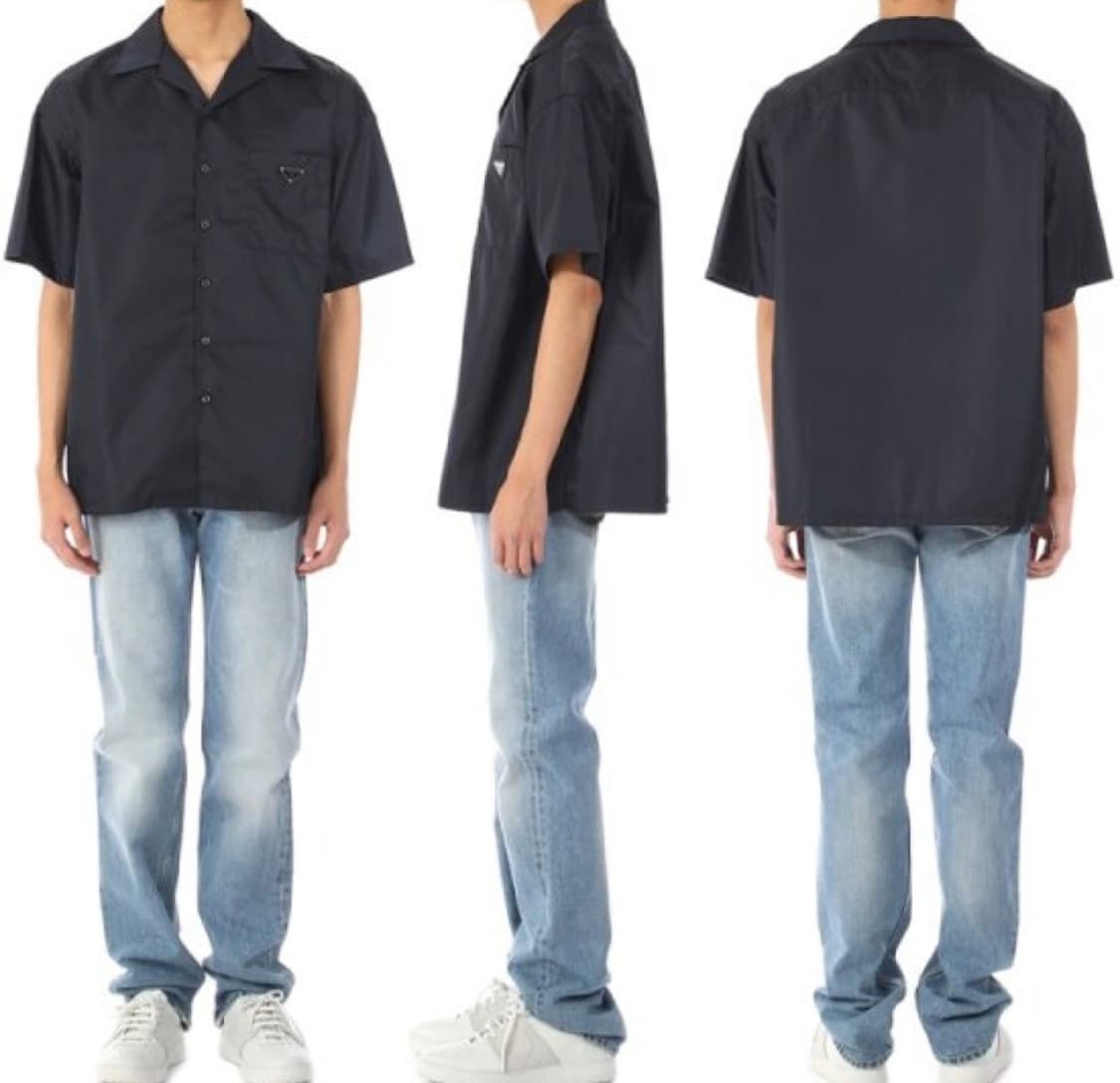 [새상품,원가이하] 프라다 삼각로고 나일론 반팔 셔츠 상품이미지2