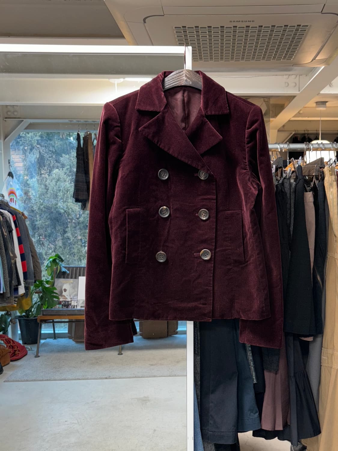 Comme ca du mode 벨루어 더블 브레스티드 자켓 상품이미지1