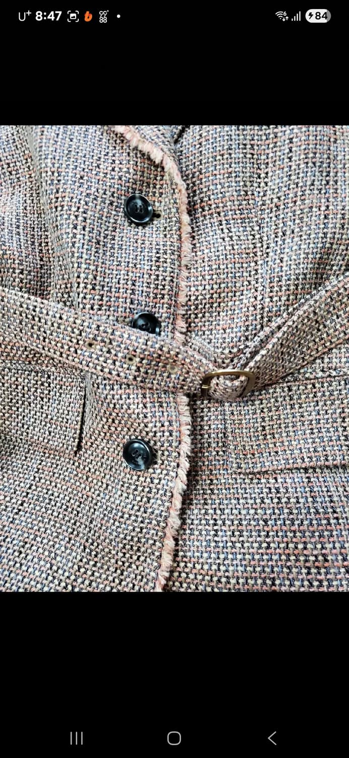 정품 앤더슨벨 차른 아시메트릭 프레이드 엣지 트위드 코트 상품이미지7