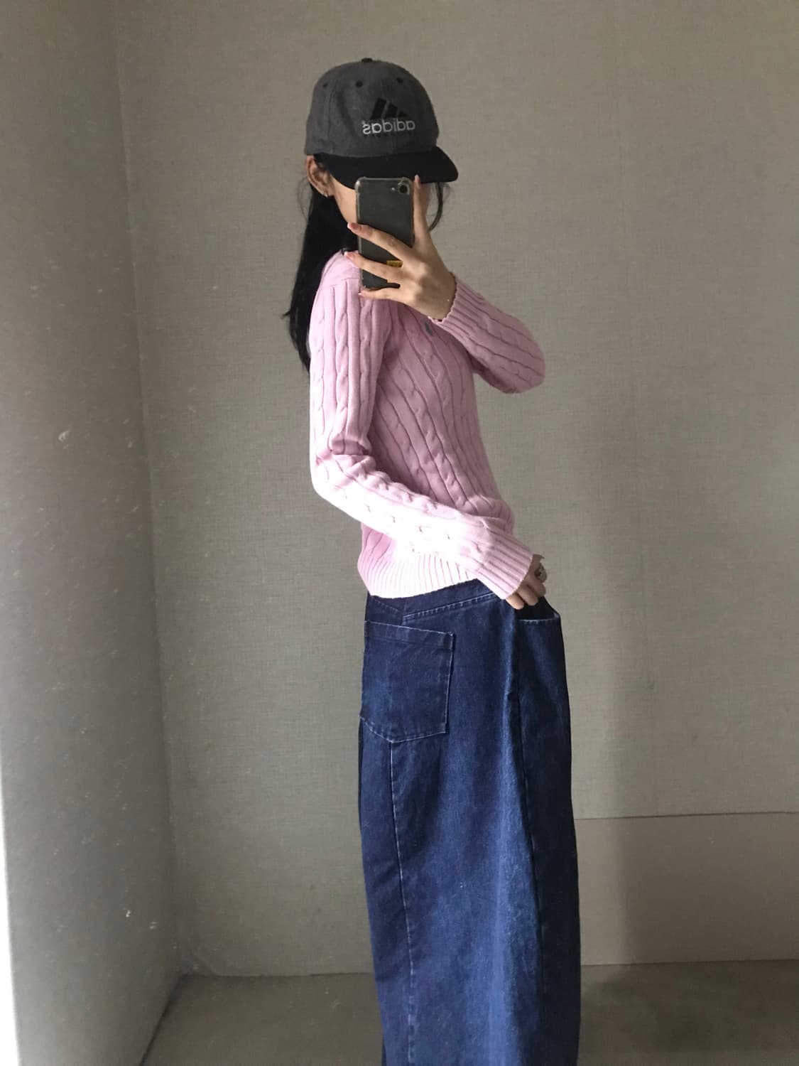 폴로 베이비핑크 케이블 니트 상품이미지4