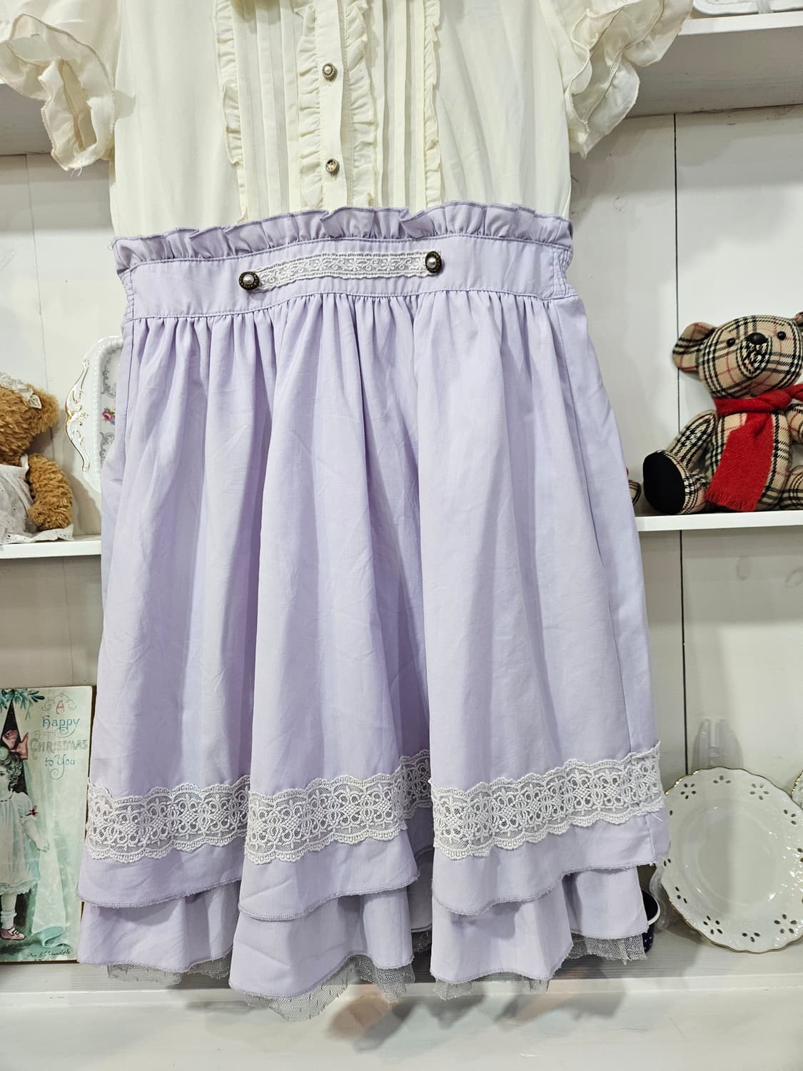 (Axes Femme) 라벤더 레이스 레이어드 원피스 상품이미지5