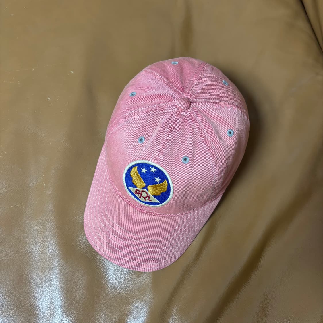 RRL 더블알엘 랄프로렌 폴로 윙로고 6패널 볼캡 모자 워시드 레드 상품이미지5