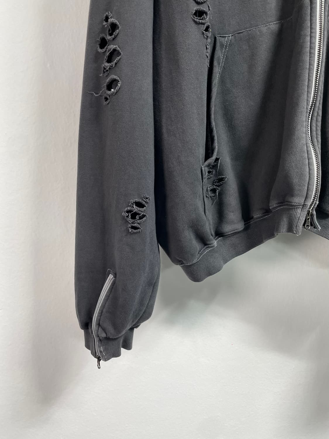 VTG 그레이 디트로이트 박시핏 후드집업 (on.418) 상품이미지4