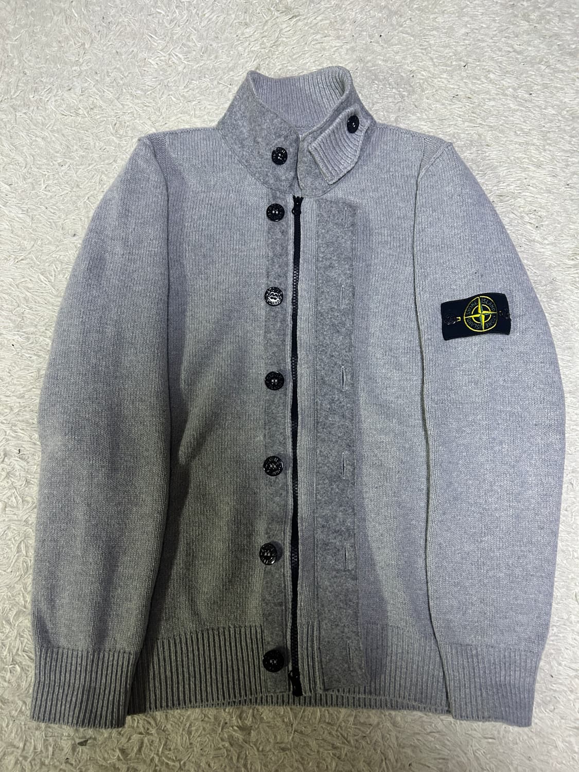 [새상품급, L] 스톤아일랜드 램스울 니트 집업 가디건 상품이미지1