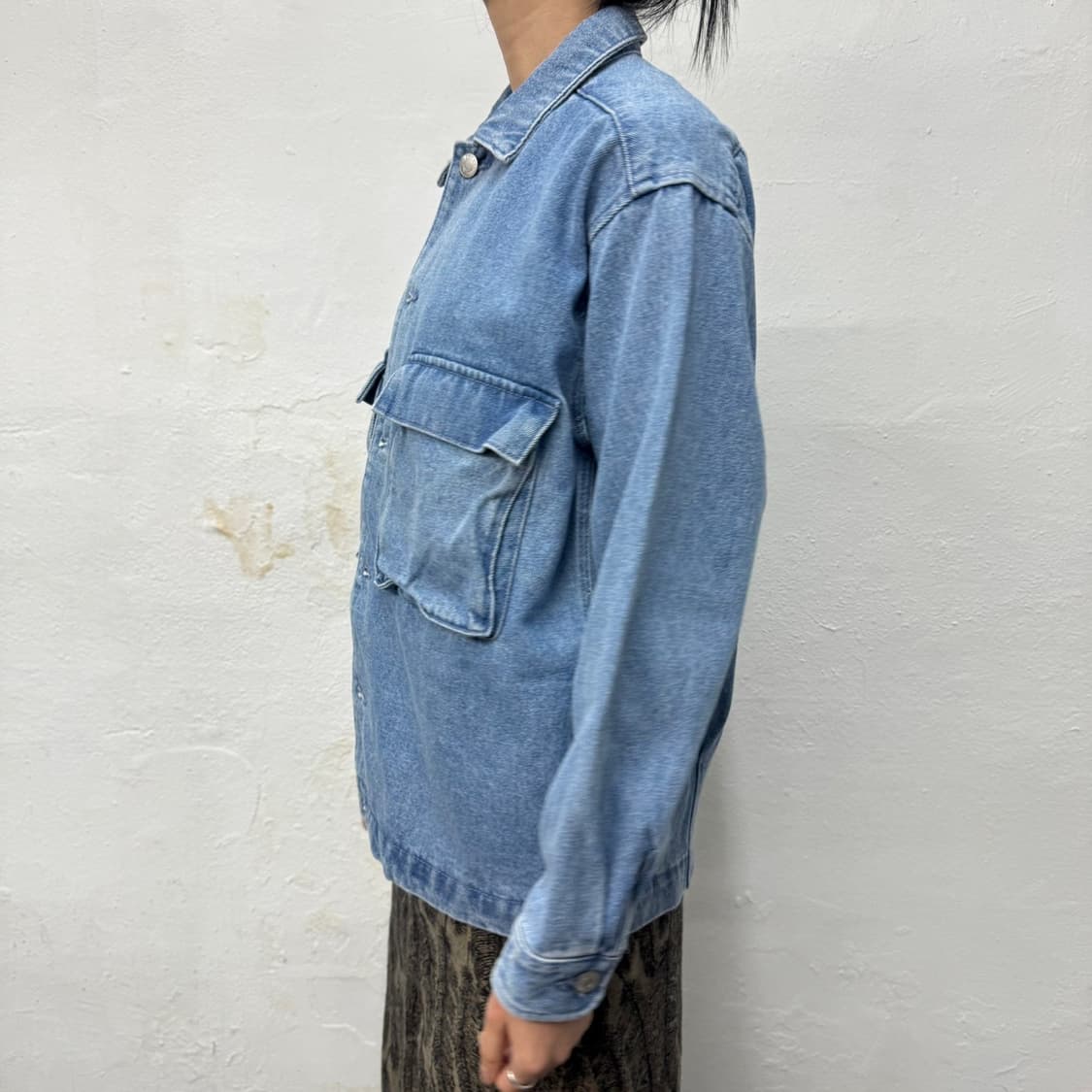 오베이(OBEY) 라이트블루컬러 코튼 유틸리티 포켓 데님 자켓 상품이미지2