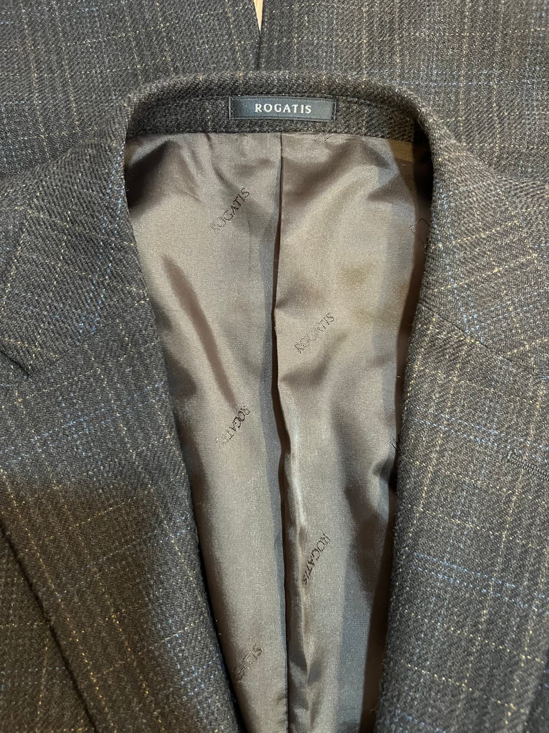 로가디스 남성 차콜그레이 체크 울캐시미어자켓 싱글자켓 상품이미지5