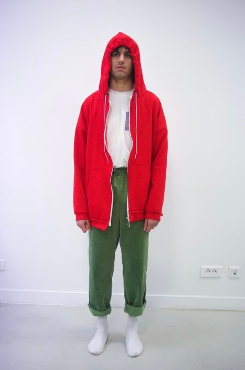 CAMIEL FORTGENS  zip hoodie-red (L) 상품이미지5