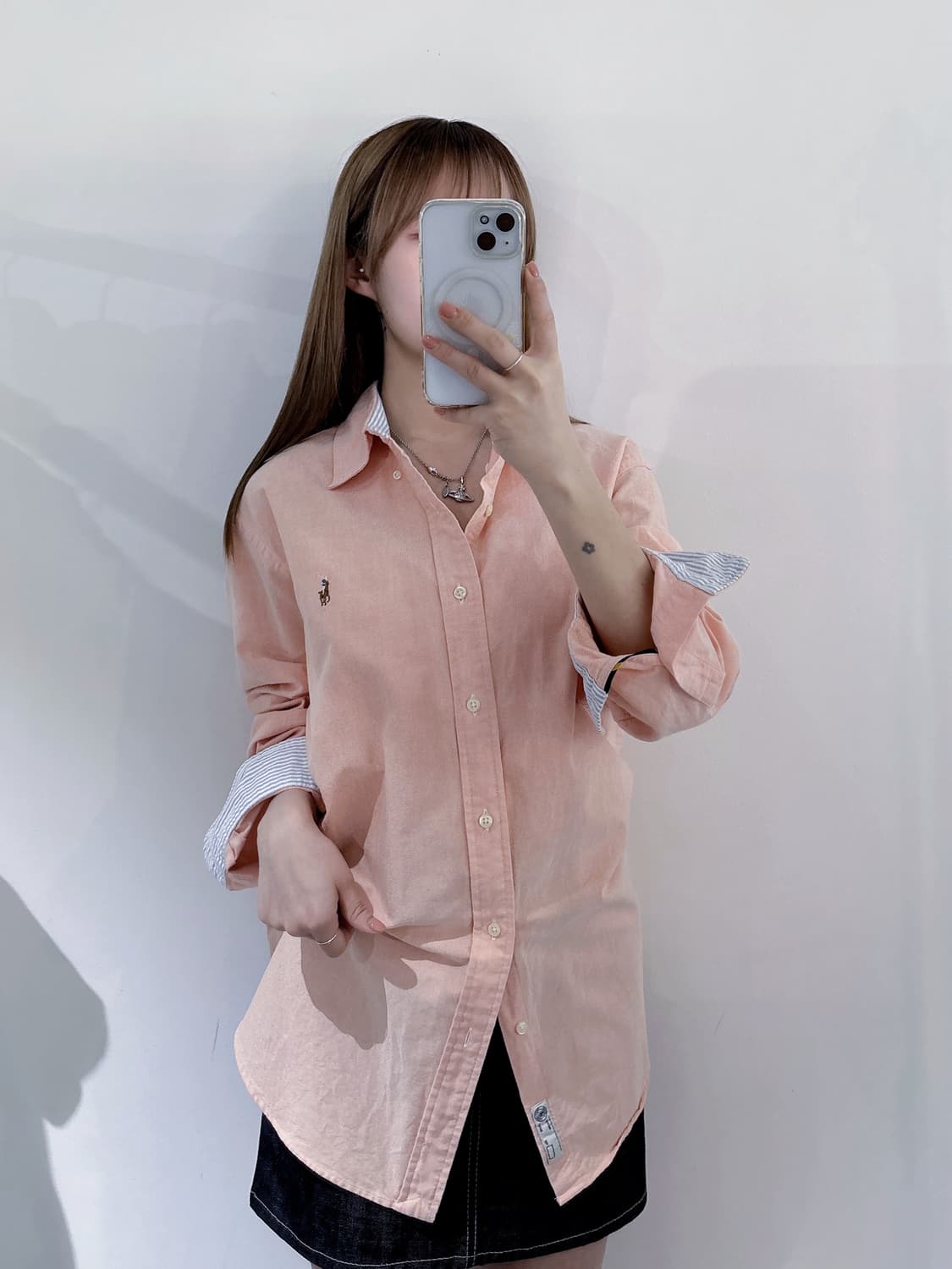 폴로랄프로렌 멀티포니 피치코랄 셔츠 상품이미지1