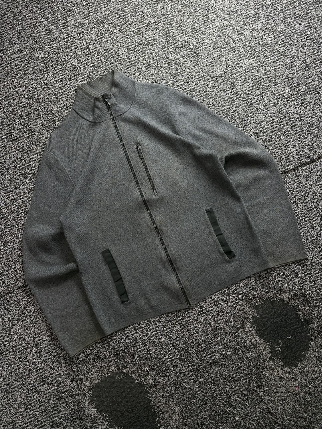 캘빈클라인 블랙 암패치 모크넥 니트 집업 3749 상품이미지1