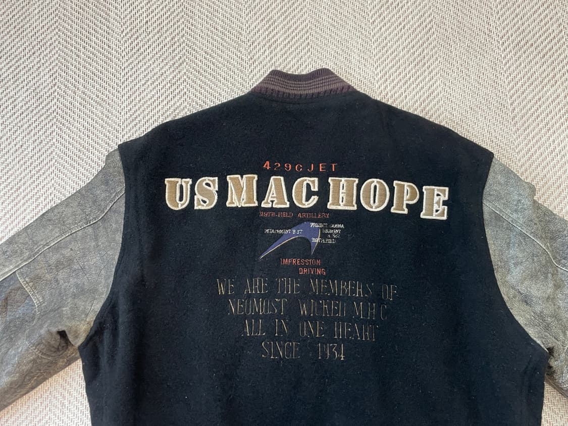 90s us mac 맥호프 레더 바시티 자켓 J03913 상품이미지2