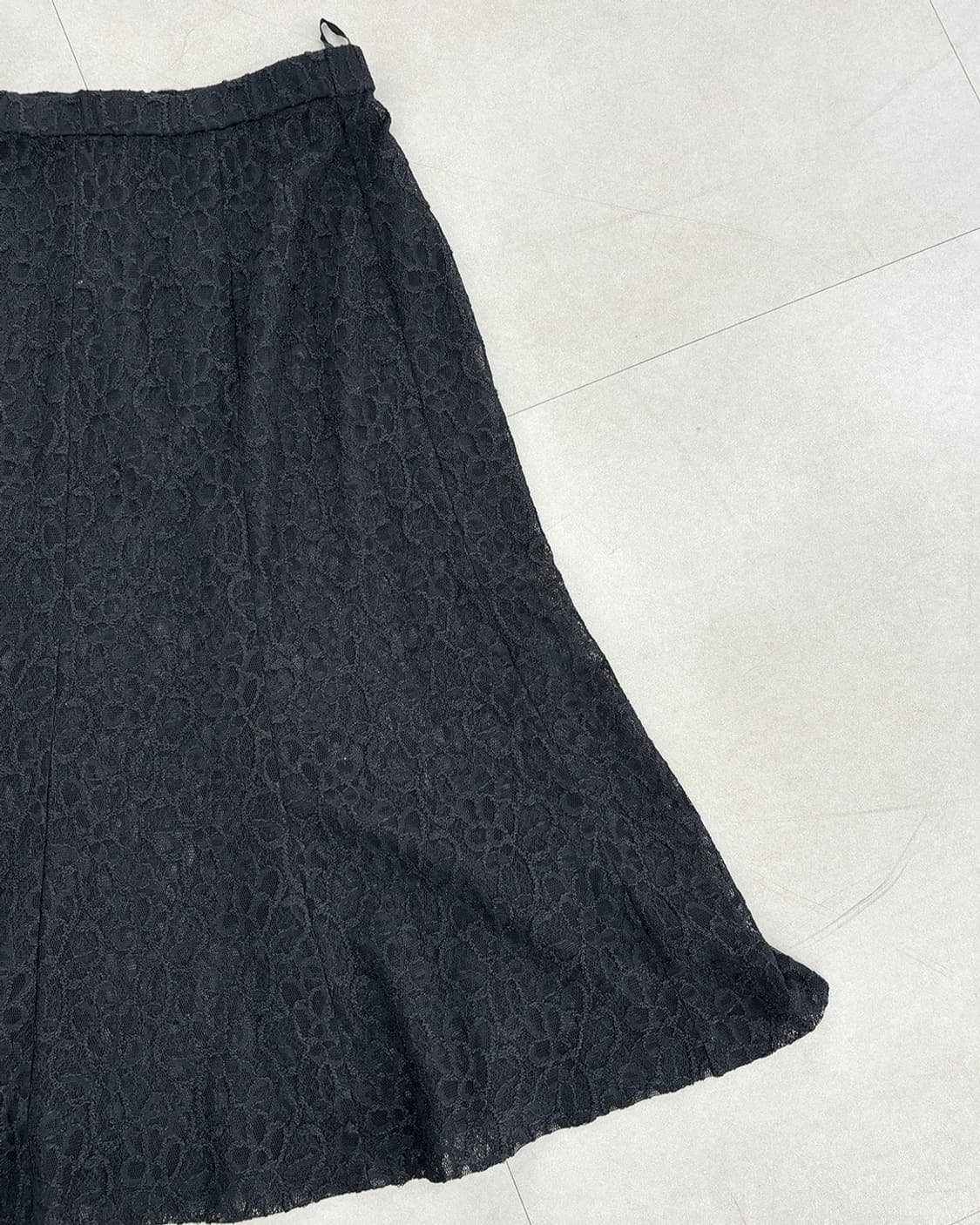 Nuit noir black lace layered long skirt 상품이미지6