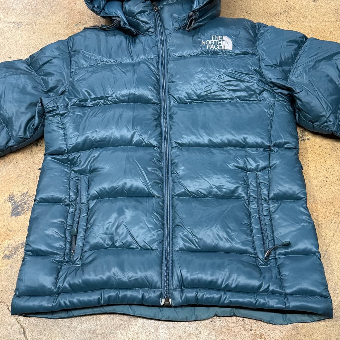 [정품/S] 노스페이스 후드 패딩 블루 b19 상품이미지3