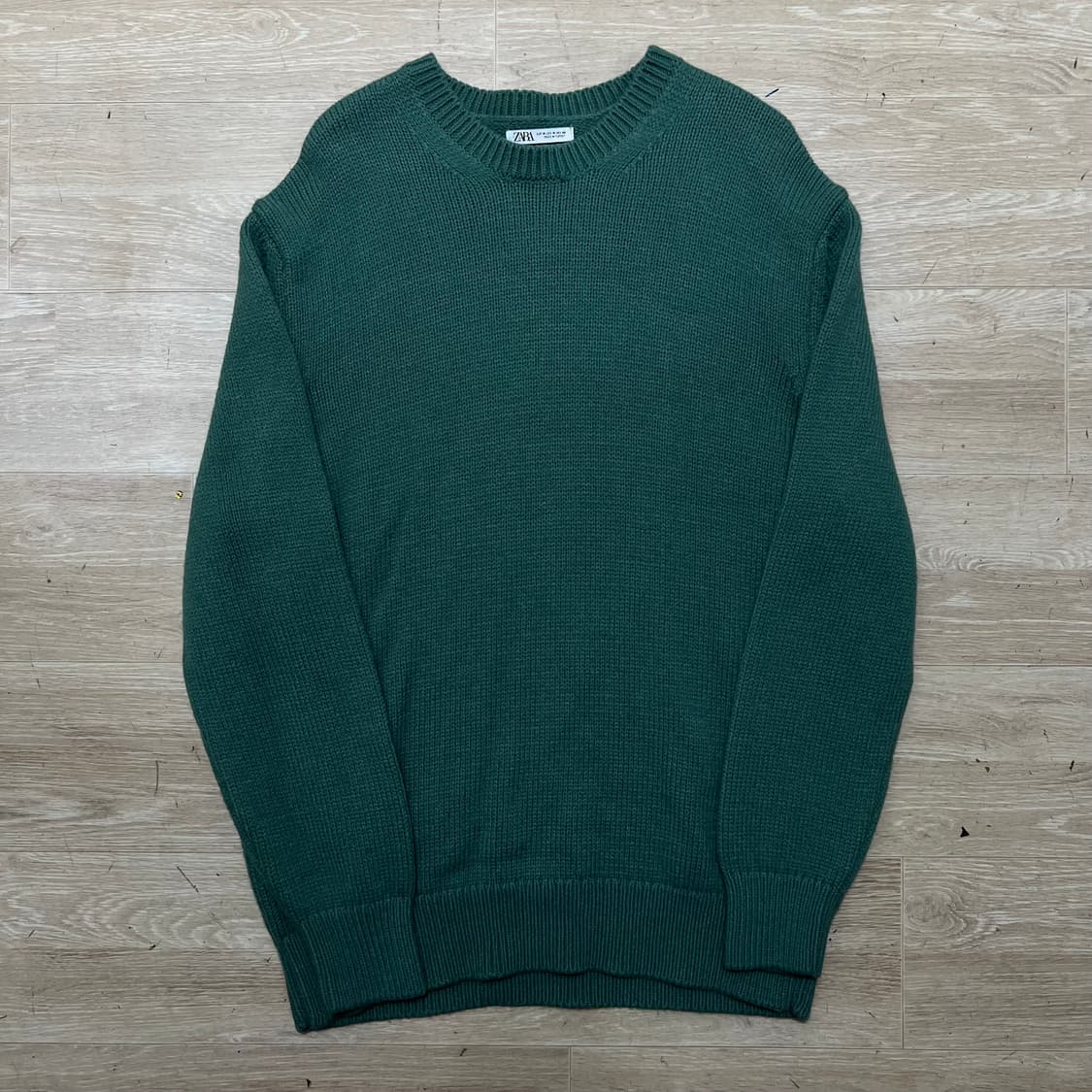 자라 루즈핏 라운드넥 니트 [딥그린] M/95 상품이미지1