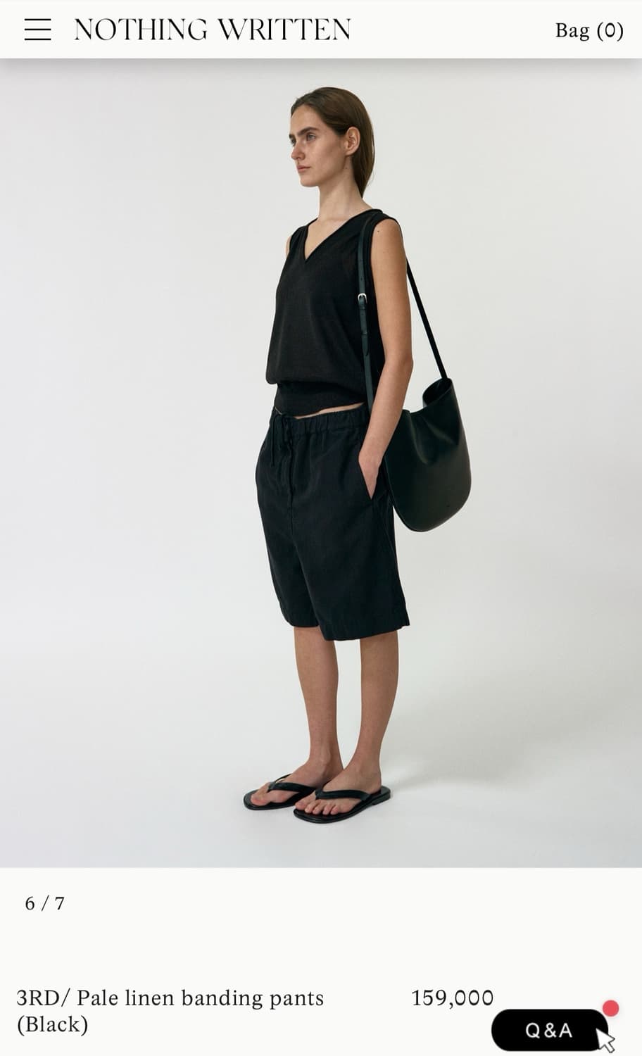 낫띵리튼 Pale linen banding pants black 상품이미지6
