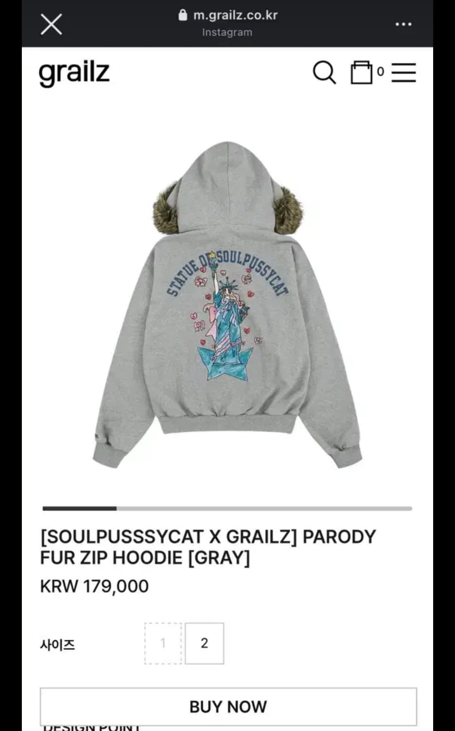 그레일즈 PARODY FUR ZIP HOODIE 퍼후드집업 상품이미지1