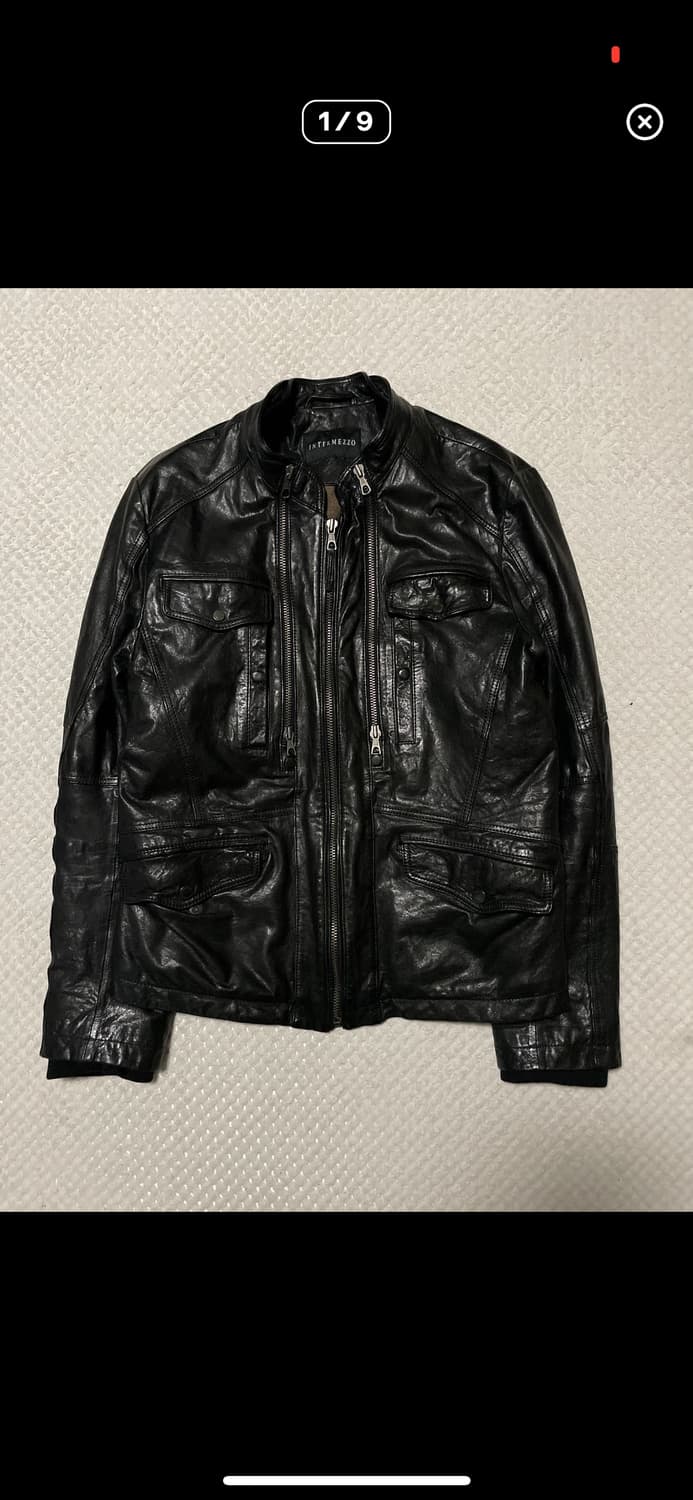 Intermezzo 인터메조 웨스턴 무드 램스킨 양가죽 절개 봄버 레더 상품이미지1