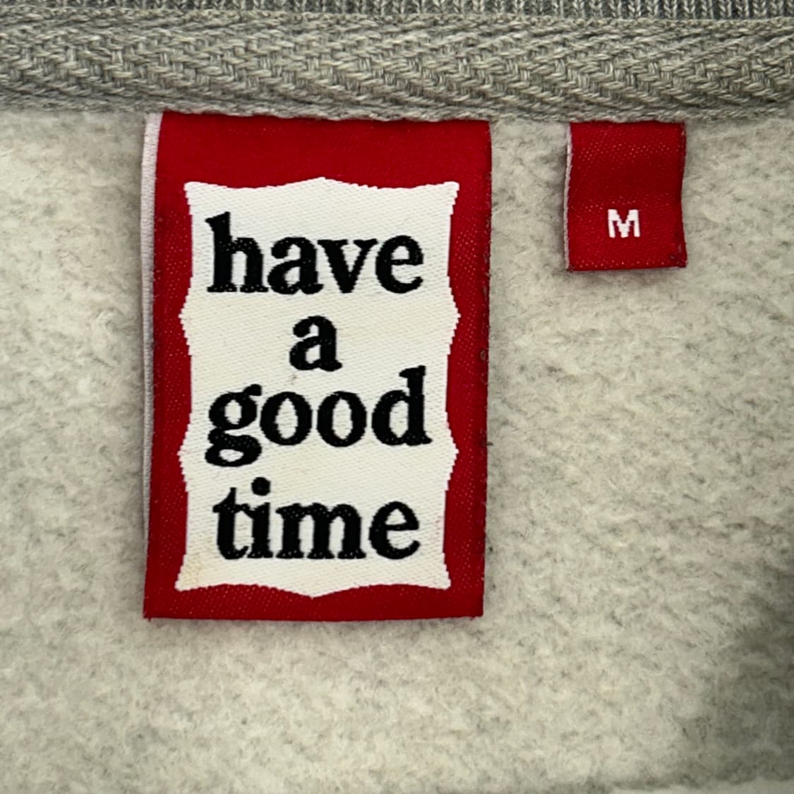 Have a good time 해브어굿타임 레드로고 그레이 맨투맨 상품이미지5