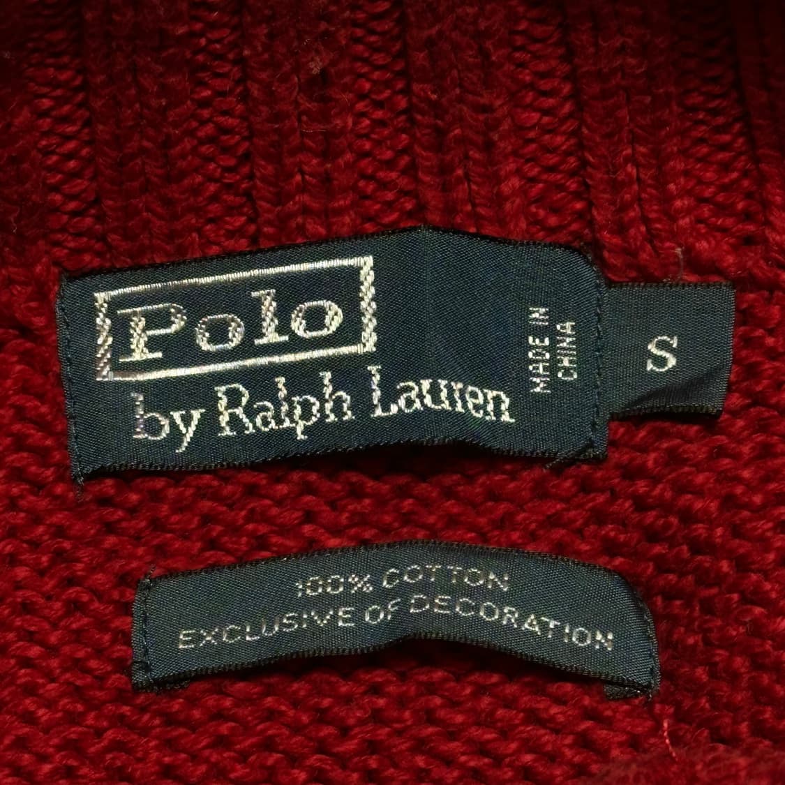 S 폴로랄프로렌 레드 반집업 코튼 니트 상품이미지4