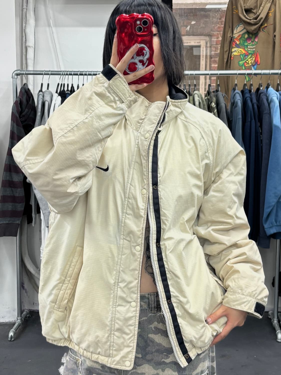 나이키 올드스쿨 베이지 점퍼 상품이미지3