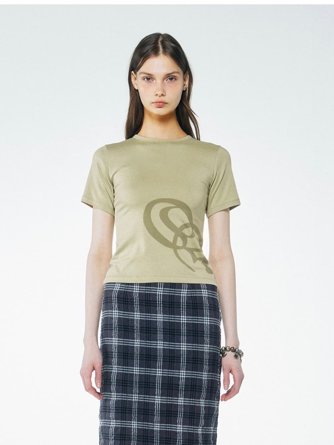 스컬프터 Oblique Logo Crop Top  상품이미지1