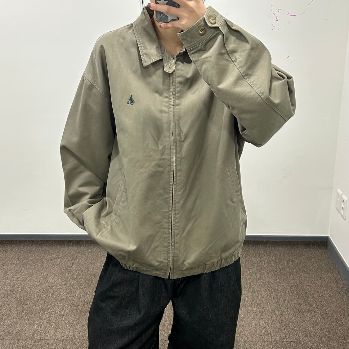 Bean pole 빈폴 카키 로고 딥베이지 블루종 상품이미지2