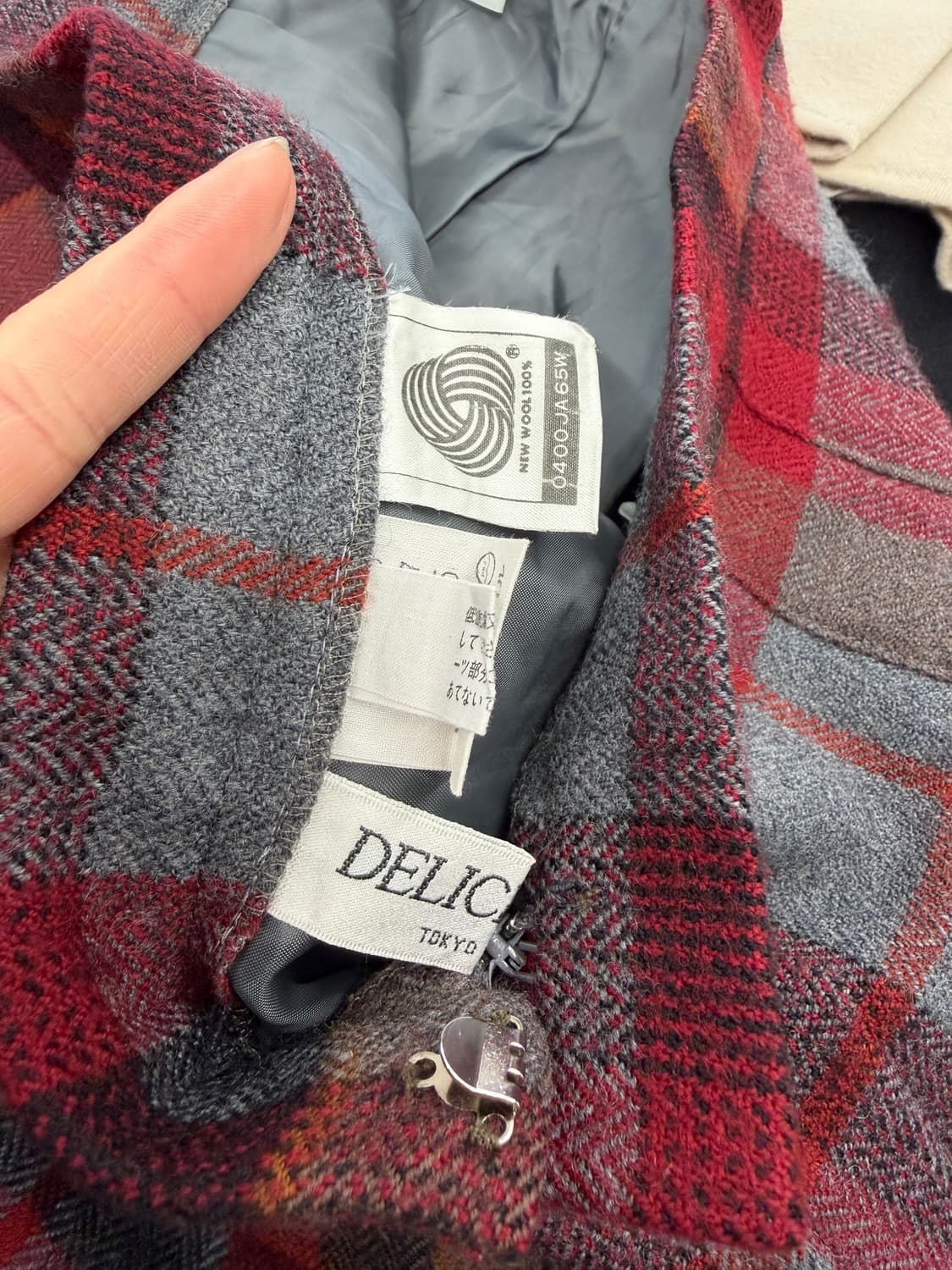 일본빈티지 울 체크 플리츠 스커트 상품이미지10