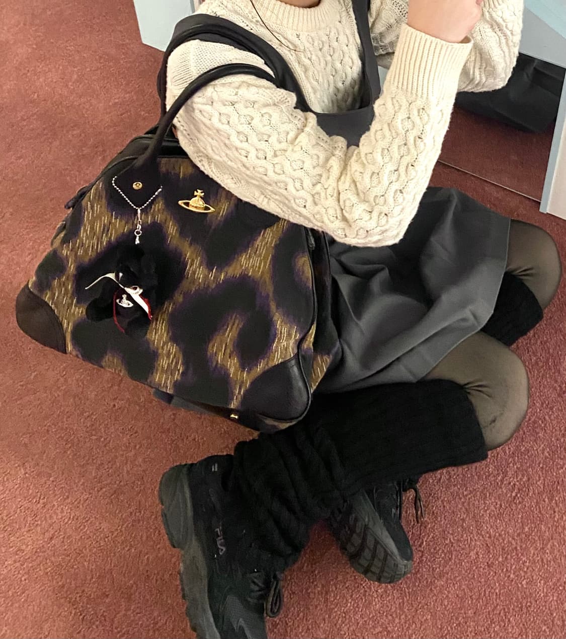 비비안웨스트우드 레오파드 빅 토트 숄더백 상품이미지1