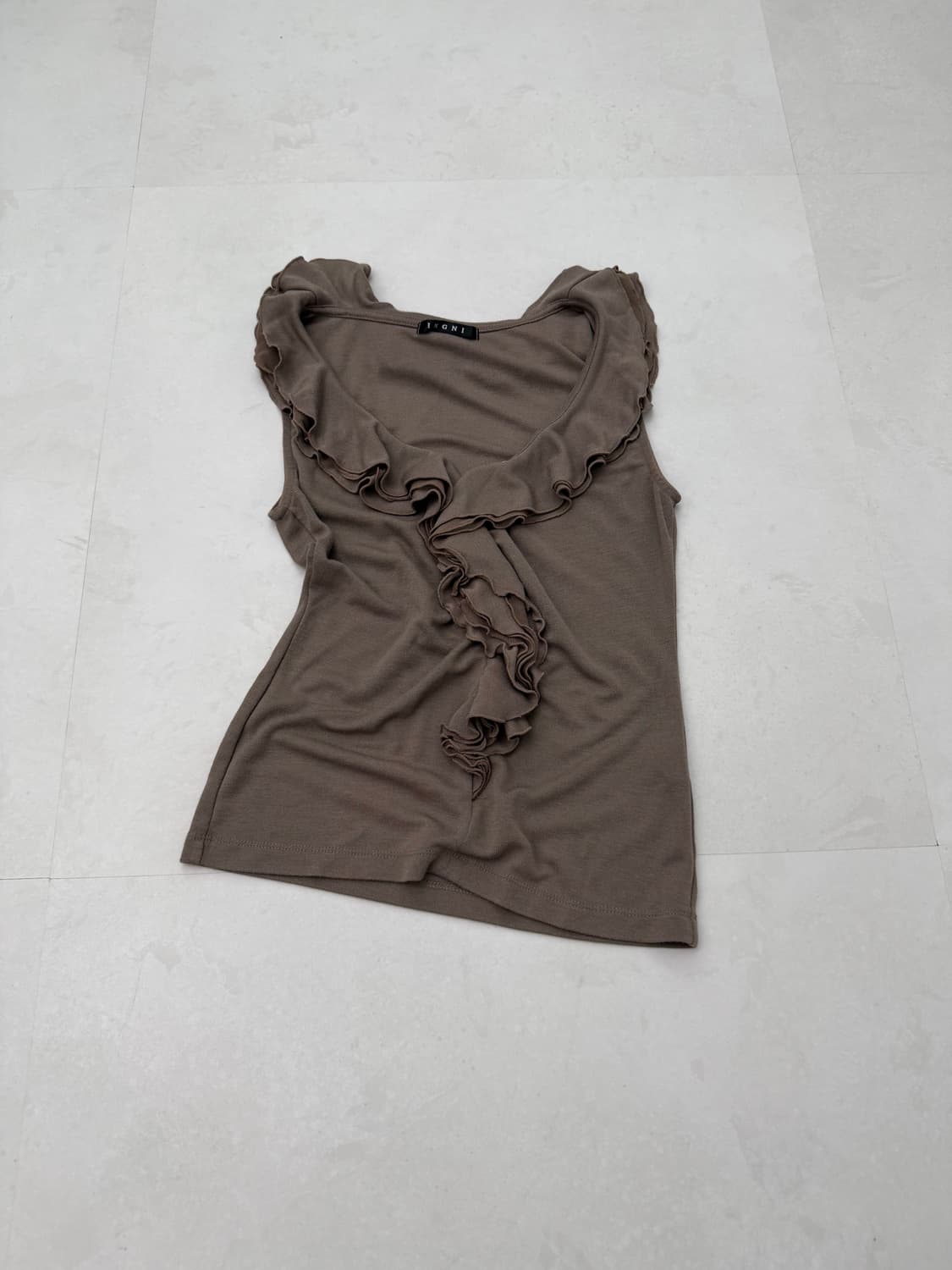 카키 프릴 슬리브리스  상품이미지3