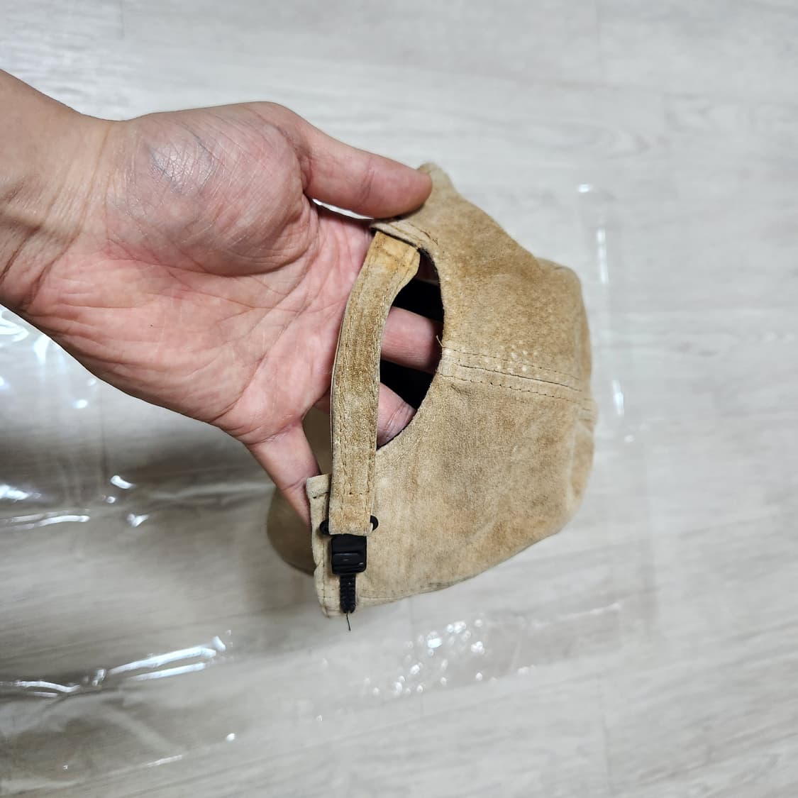 빈티지 돼지 가죽 베이지 모자 (56-59cm) 상품이미지4