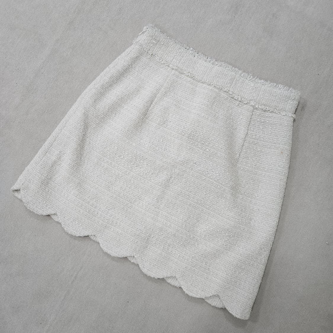 70 빈티지 화이트 크로셰 미니 스커트 0330Y 상품이미지1