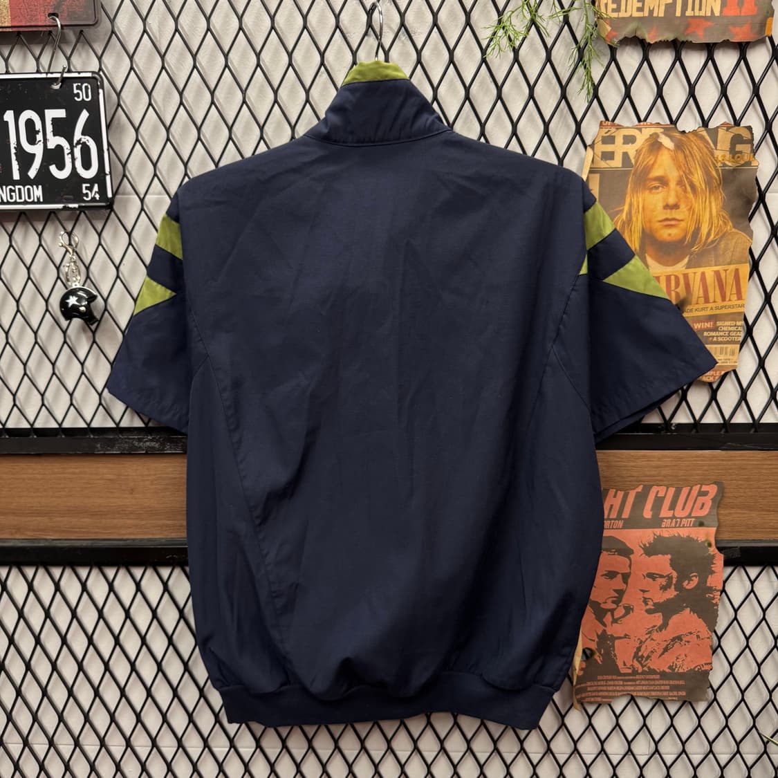 90s 아디다스 테니스 스포츠 반팔 아노락 전면 로고 포인트 네이비 상품이미지2