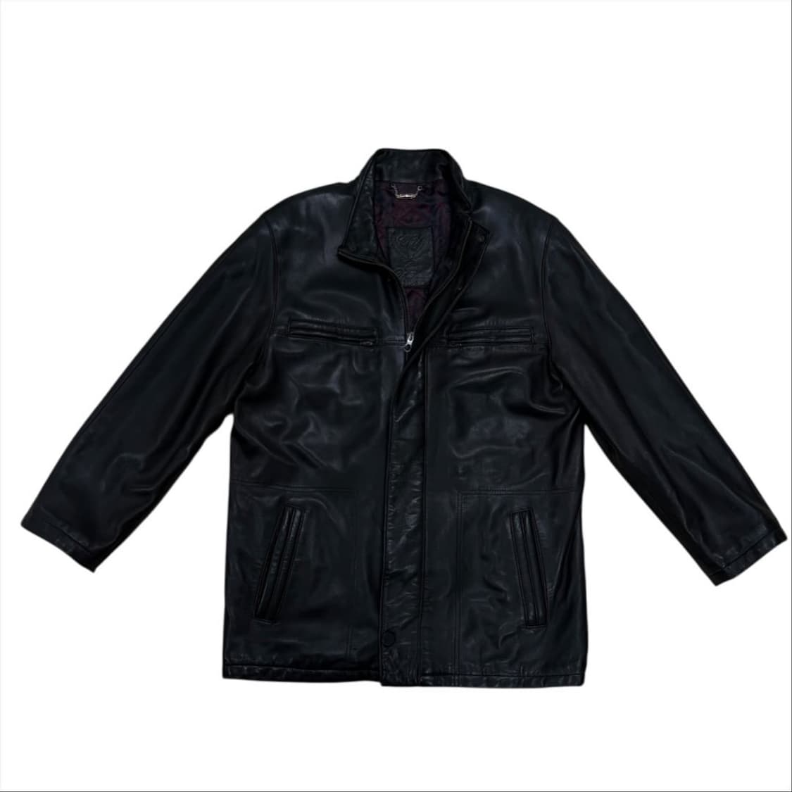 똑딱이단추지퍼 가죽자켓 상품이미지3