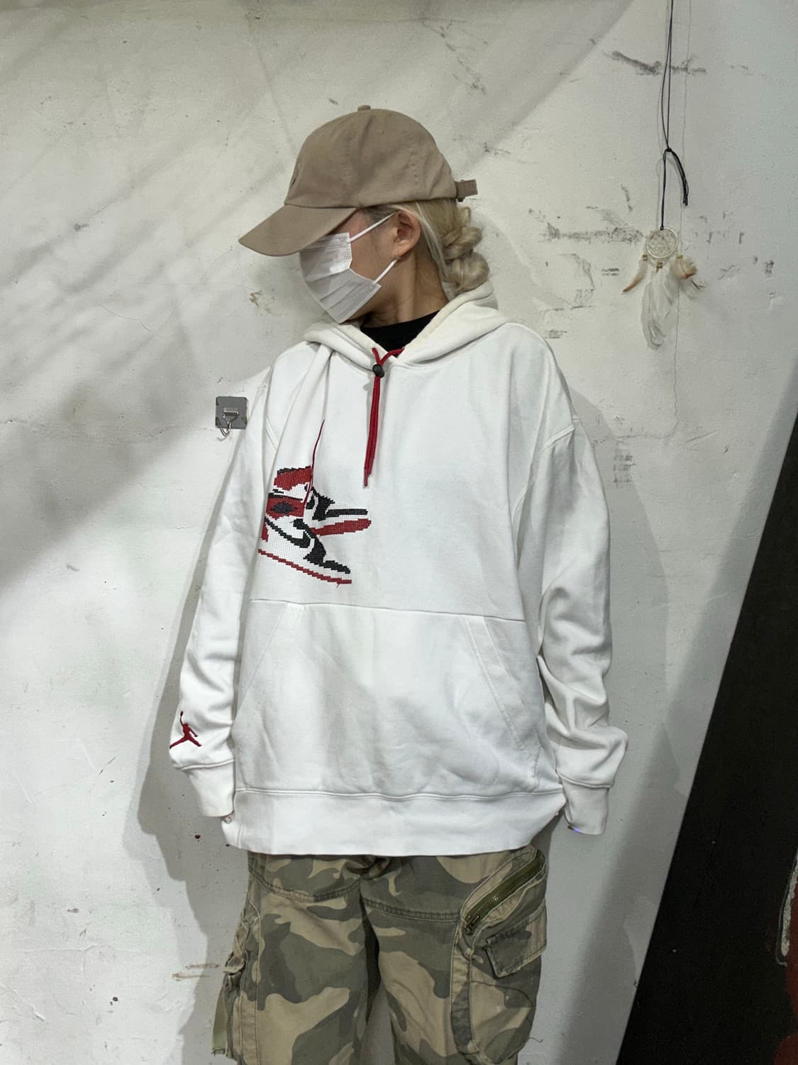 조던 화이트 빅 로고 시카고 오버핏 후드티 XXL 상품이미지2