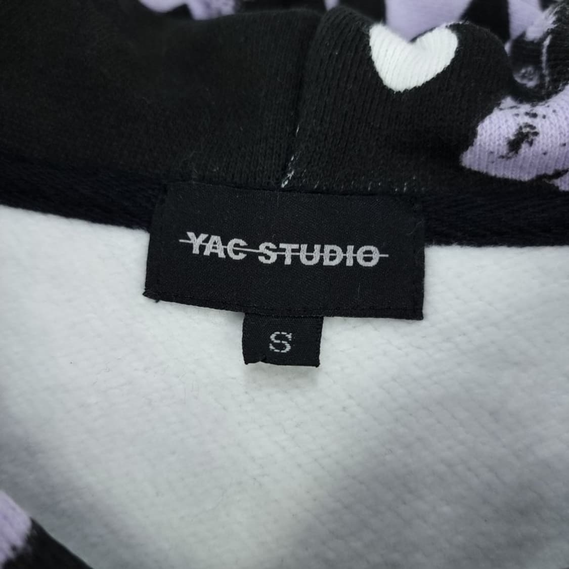 [약스튜디오] 멀티 패턴 루즈핏 후드 집업 블랙 M18268 상품이미지7