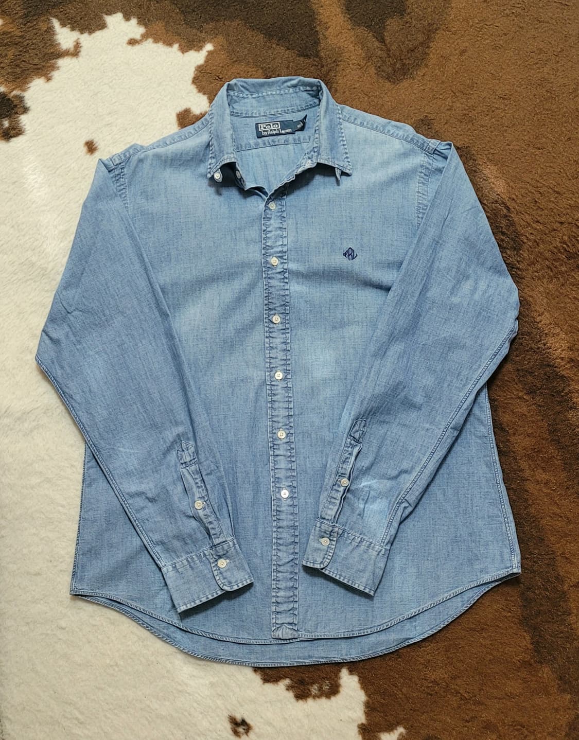 폴로 랄프로렌 남성용 연블루 면남방(XL) 상품이미지3