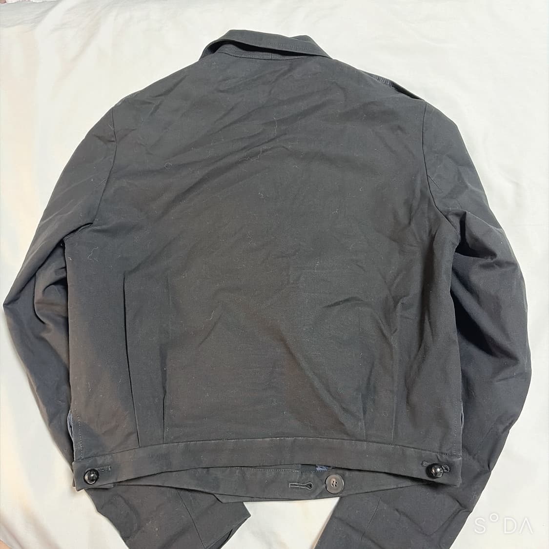 입생로랑 크롭 더블 트렌치 자켓 블랙 상품이미지2