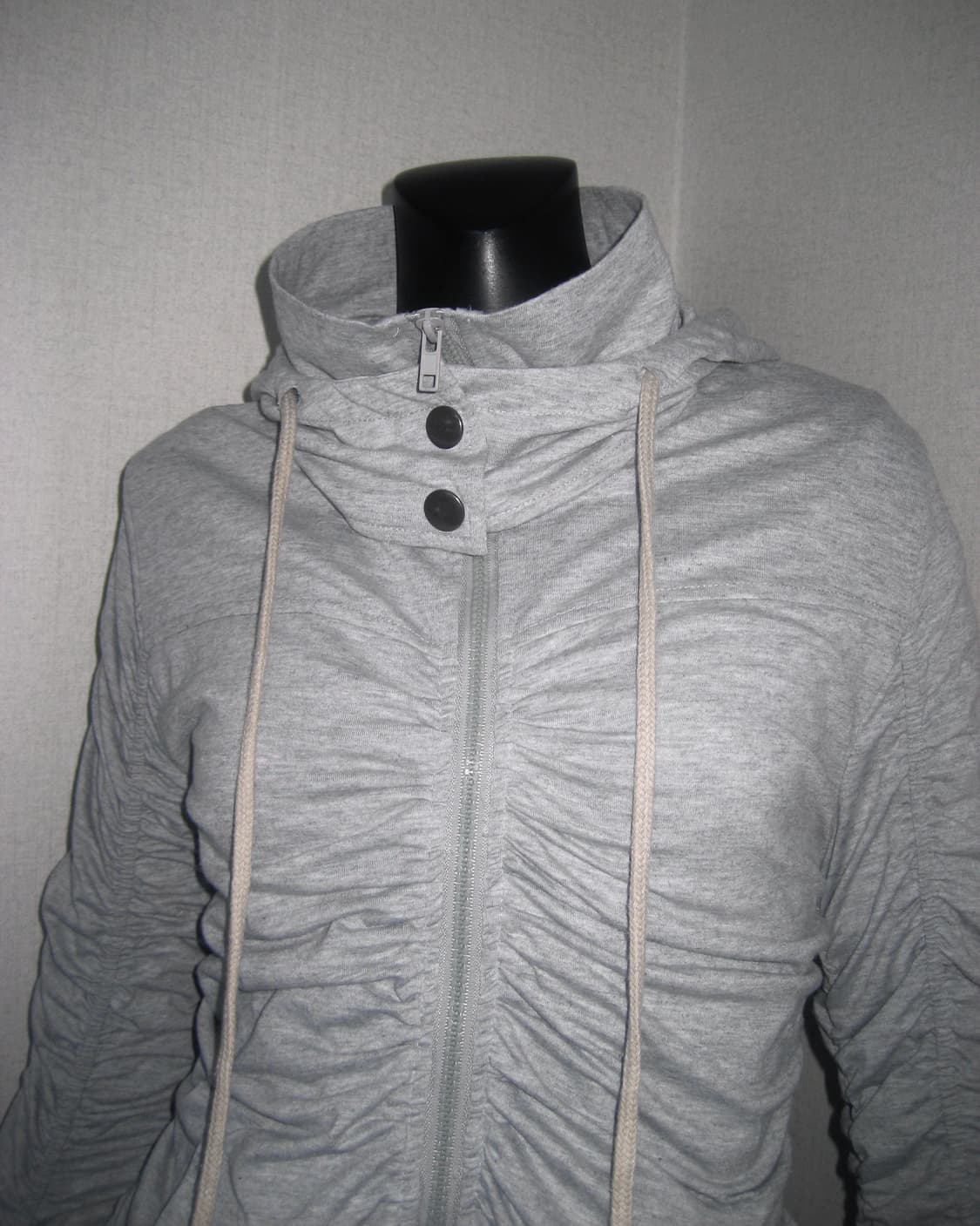 그레이 셔링 하이넥 후드집업 상품이미지9