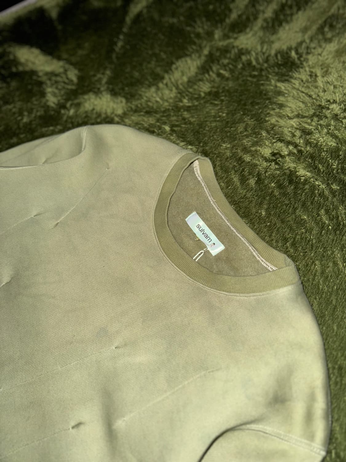 [M] SULVAM 설밤 핸드 다잉 다트 디테일 스웻셔츠 올리브 상품이미지2