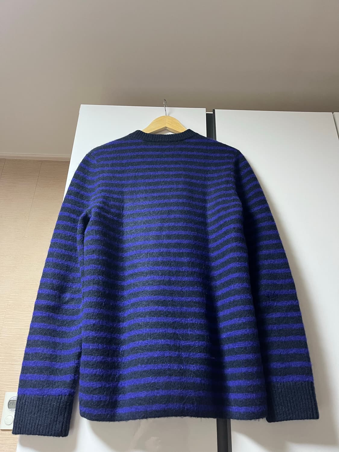 [M] 코스 모헤어 퍼플 스트라이프 크루넥 니트 상품이미지2