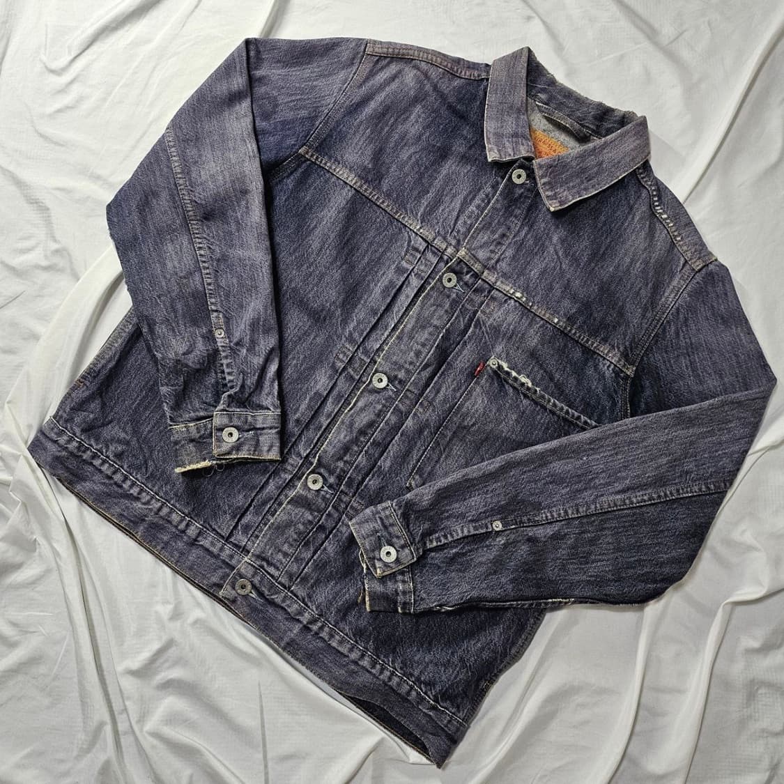 90‘s Levi’s 리바이스 원포켓 레드탭 페이드 워싱 자켓 L025 상품이미지1