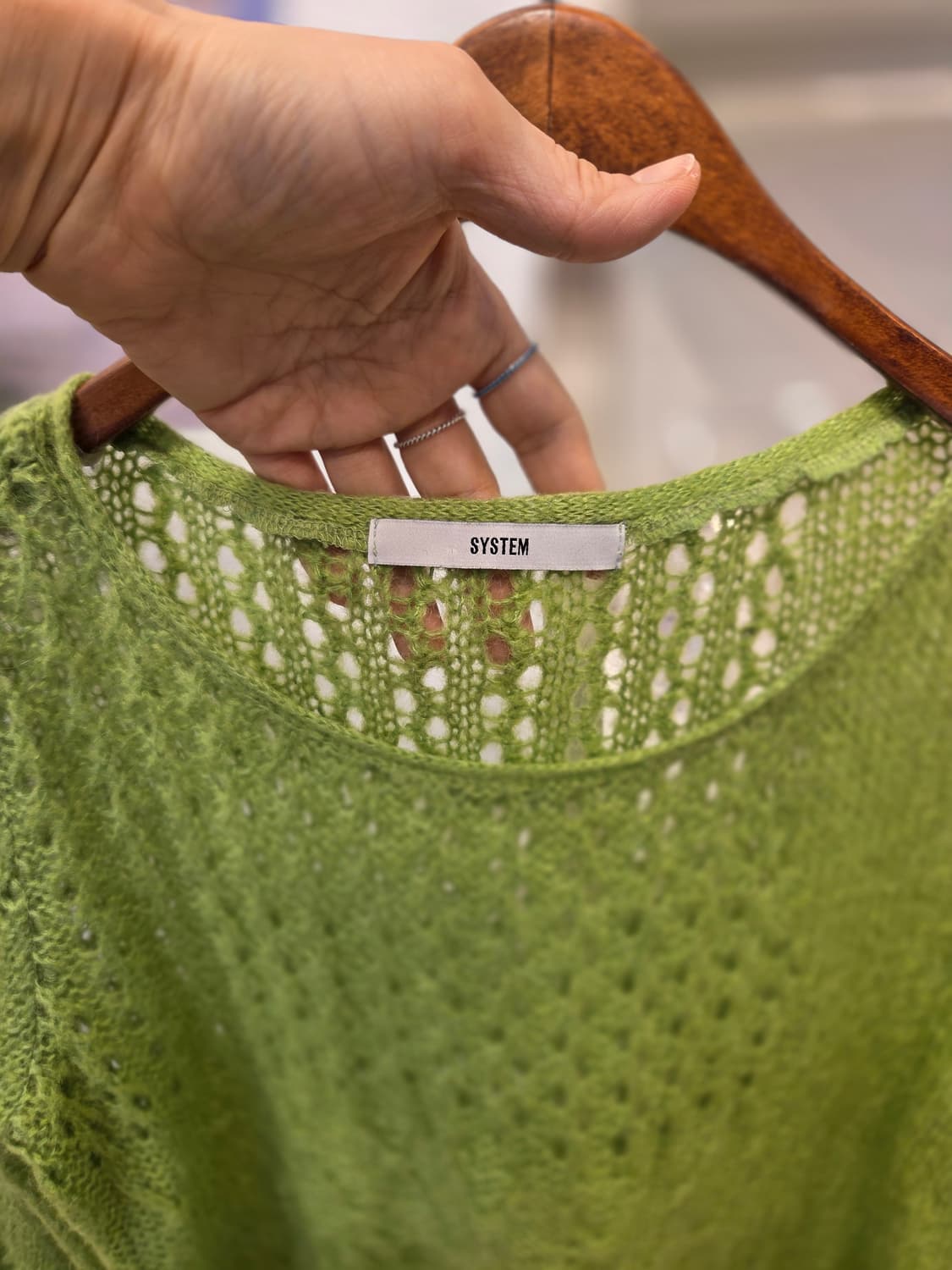 시스템 애플 그린 리본 니트 상품이미지3