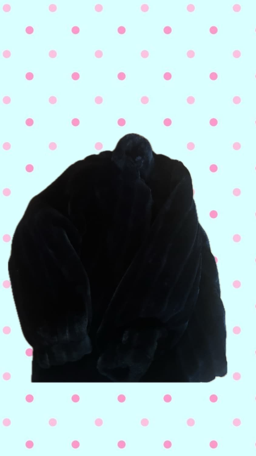 블랙 모리걸갸루 퍼자켓 상품이미지2