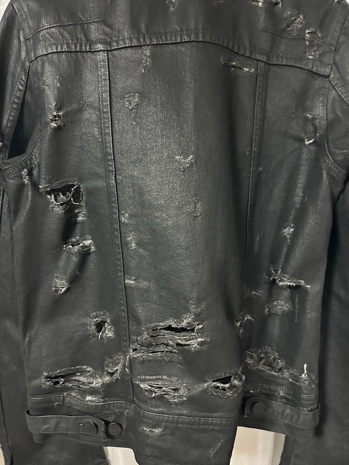 디올옴므 04 strip 디스트레스드 트러커 자켓 상품이미지6