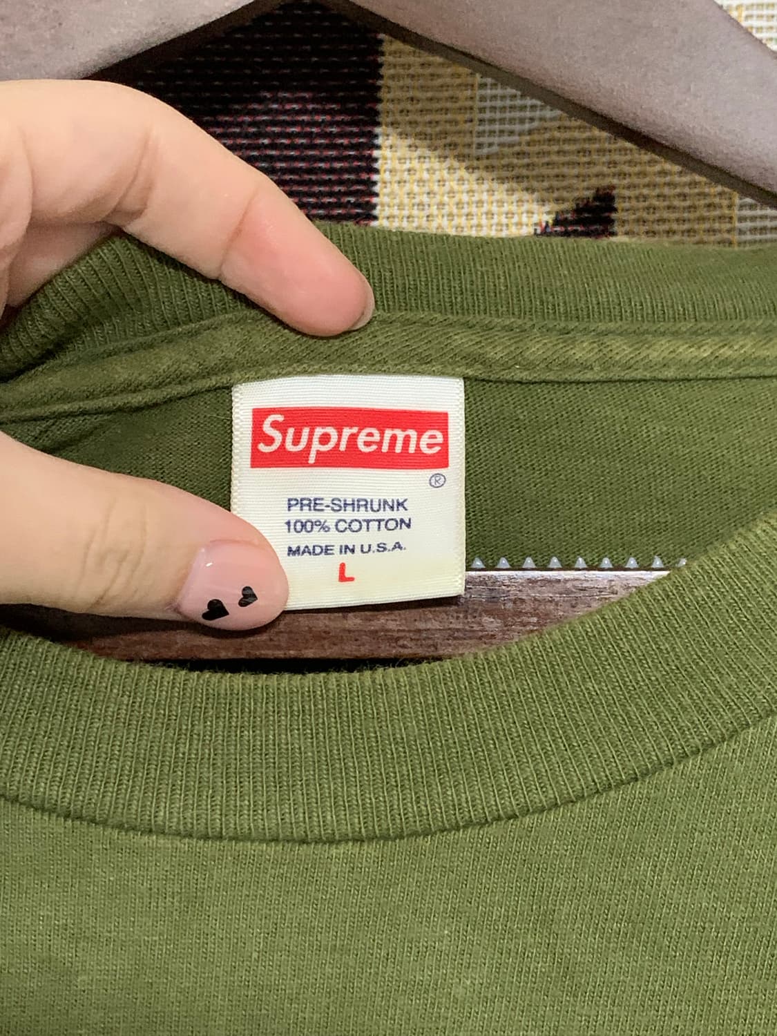 슈프림 롱슬리브 카키 올리브 L 상품이미지4