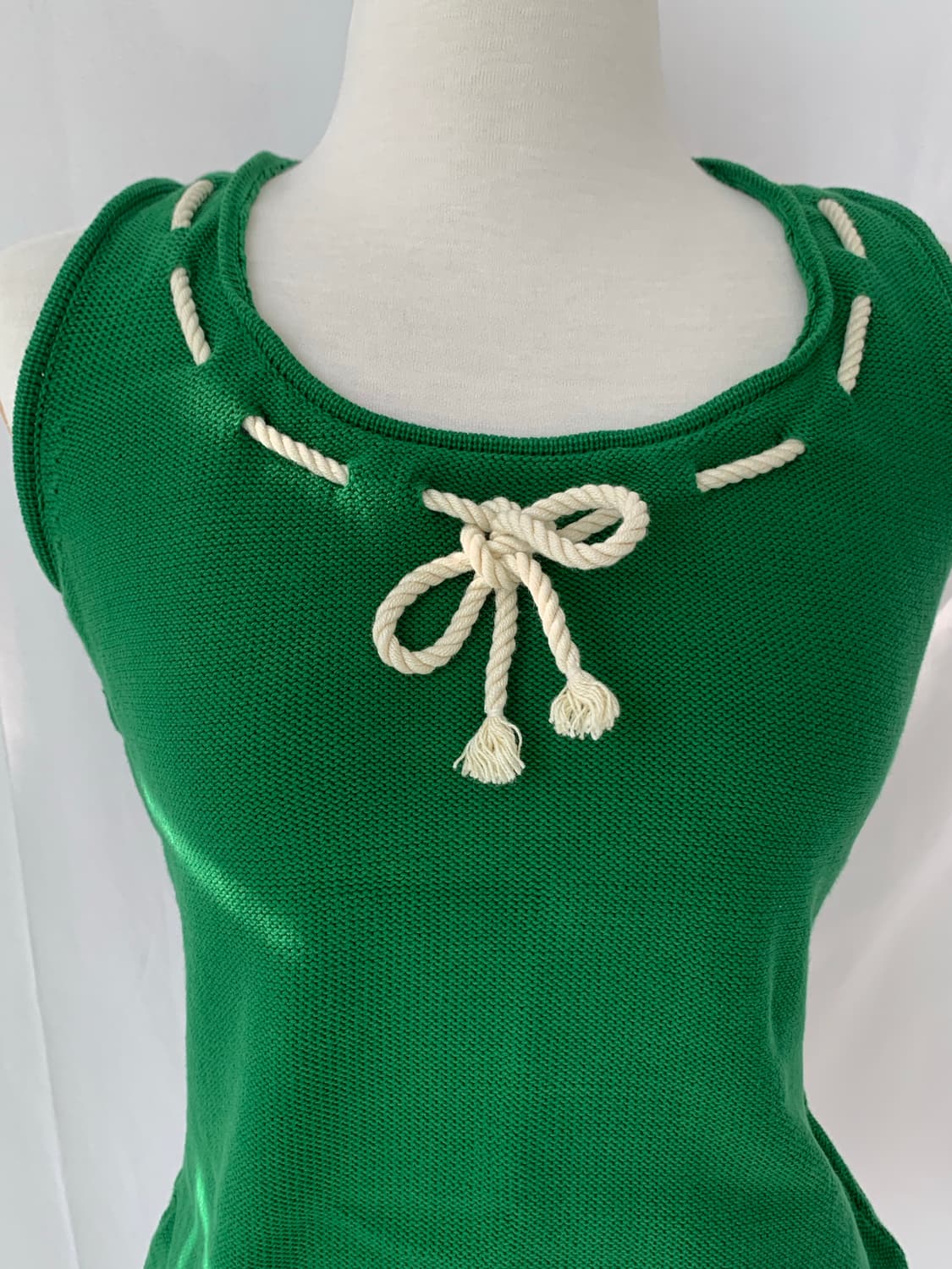 초록색 리본 니트 나시 상품이미지2