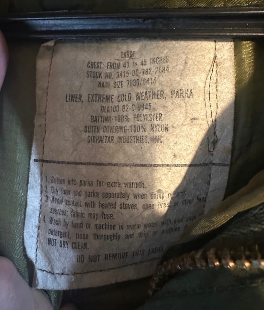 [M] M65 피쉬테일 개파카 오리지널 팝니다 상품이미지4