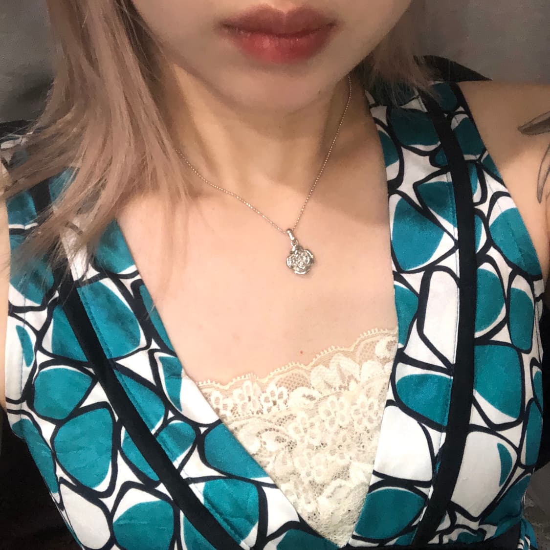 일본빈티지 로즈 목걸이 상품이미지2