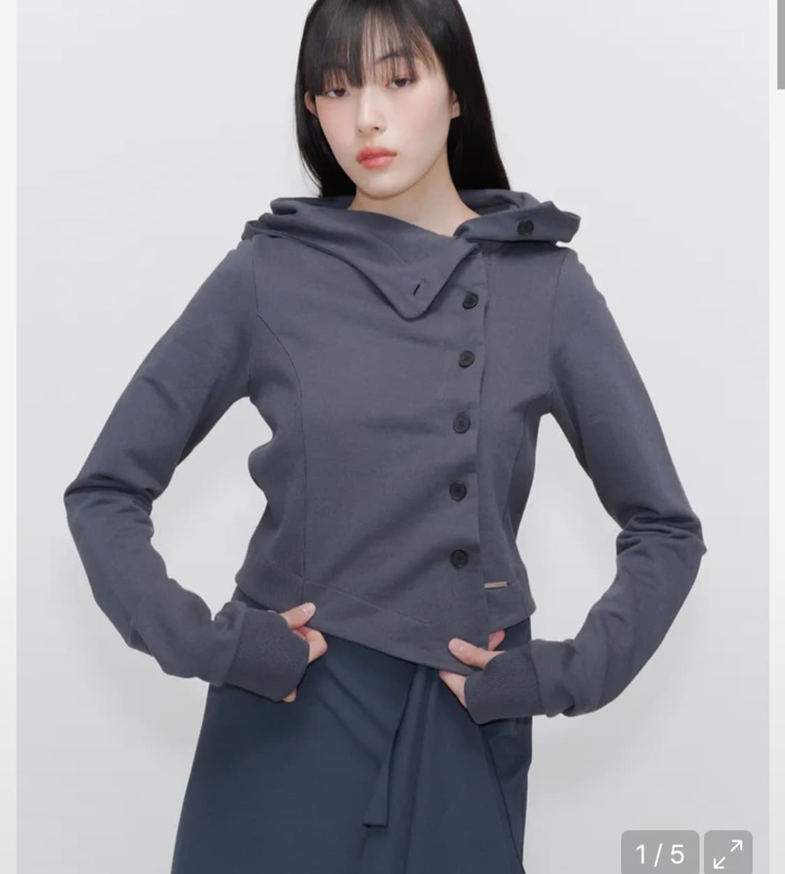  미세키서울 버튼 후드긴팔티 상품이미지1